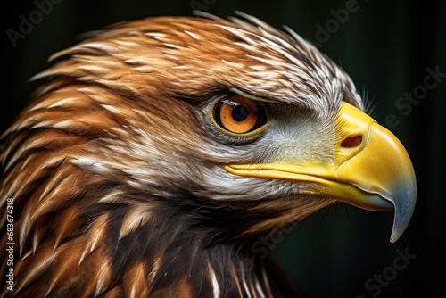 Close-up portrait of a golden eagle Aquila chrysaetos, Beautiful Eagle, Golden eagle head detail, Aquila chrysaetos, AI Generated
