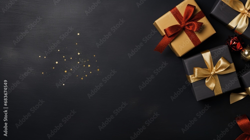Christmas gifts and decorations from a high perspective Christmas gifts and decorations from a high perspective