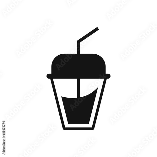 Premium milk shake vector icon. Milkshake cartoon symbol illustration.