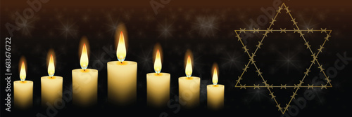 International Holocaust Remembrance Day vector. Star of David . January 27. Important day