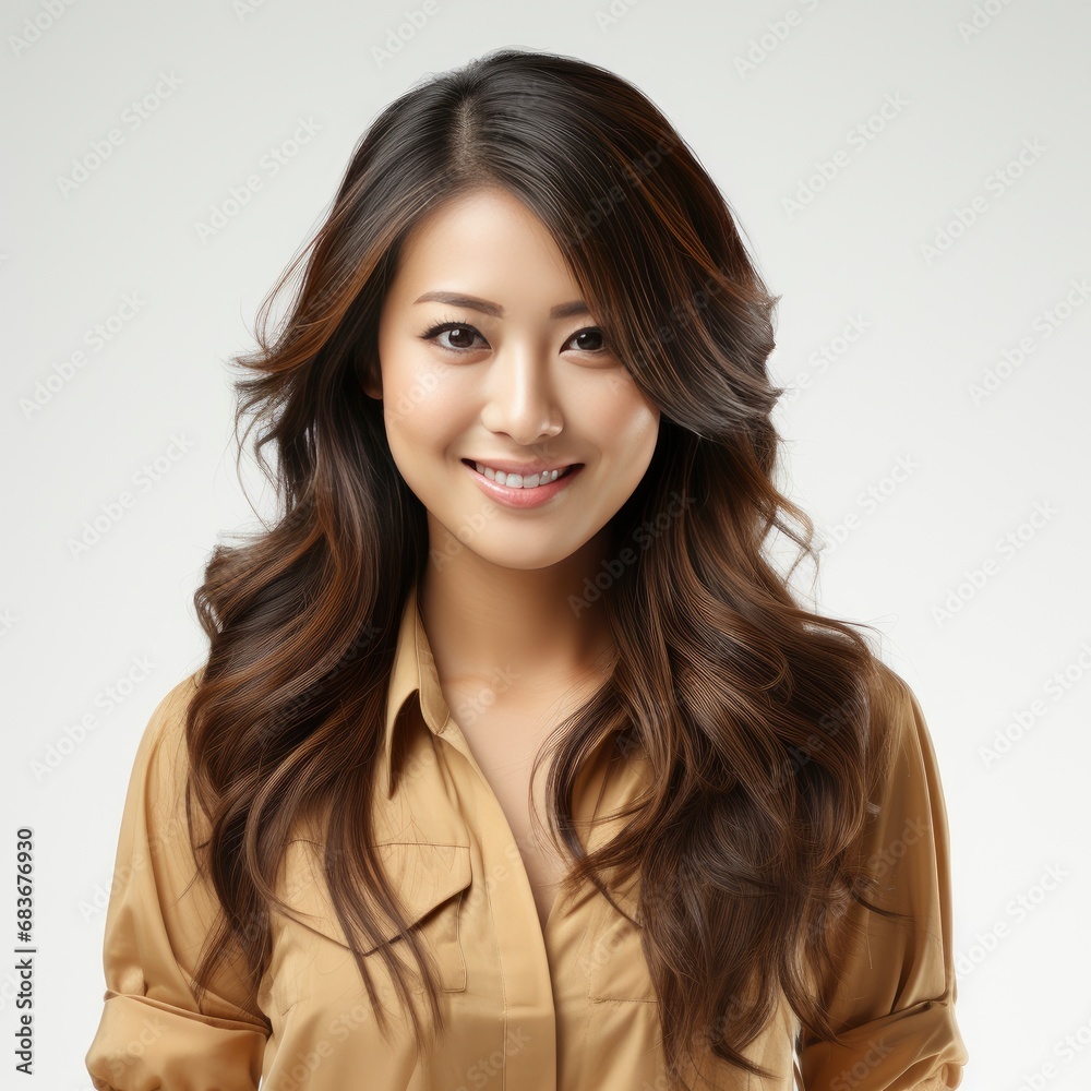Casual Asian Woman Isolated On White, Isolated On White Background, For Design And Printing Casual Asian Woman Isolated On White, Isolated On White Background, For Design And Printing