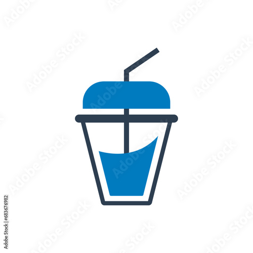 Abstract milk shake vector icon. Milkshake cartoon symbol illustration.