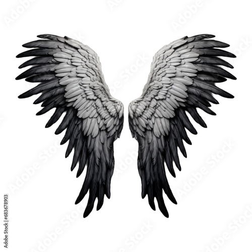illustration of a black wings isolated in the transparent background © alex