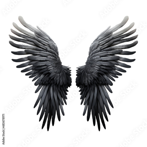 illustration of a black wings isolated in the transparent background © alex