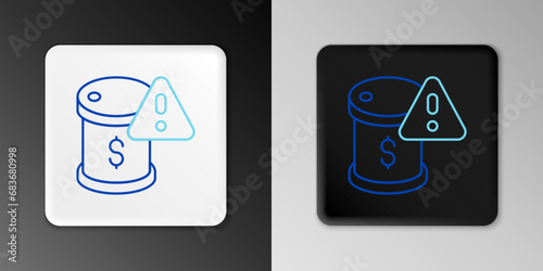 Line Drop in crude oil price icon isolated on grey background. Oil industry crisis concept. Colorful outline concept. Vector