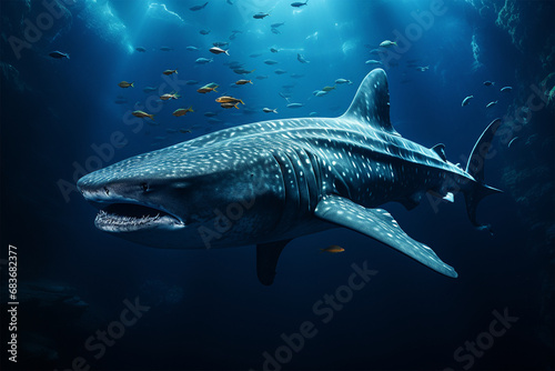 Whale Shark in the depths of the sea