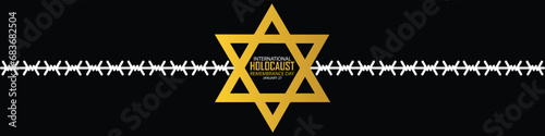 International Holocaust Remembrance Day vector. Star of David . January 27. Important day