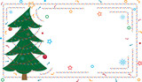 beautiful Christmas background with a green Christmas tree and tinsel