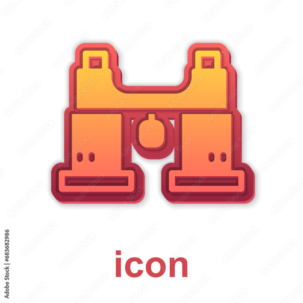 Gold Binoculars icon isolated on white background. Find software sign. Spy equipment symbol. Vector Gold Binoculars icon isolated on white background. Find software sign. Spy equipment symbol. Vector