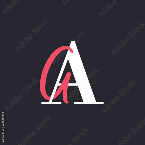 Creative Letter AA Logo Design. Abstract Initial A and A logo, usable for branding and business logo photo