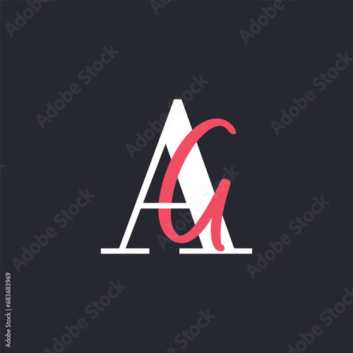 Creative Letter AG Logo Design. Abstract Initial A and G logo, usable for branding and business logo photo