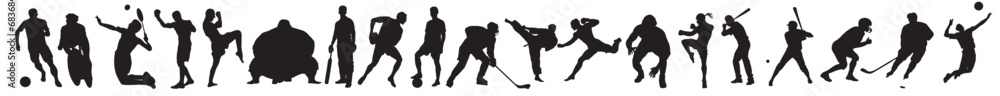 black and white sports silhouette vector black and white sports silhouette vector
