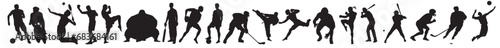 black and white sports silhouette vector