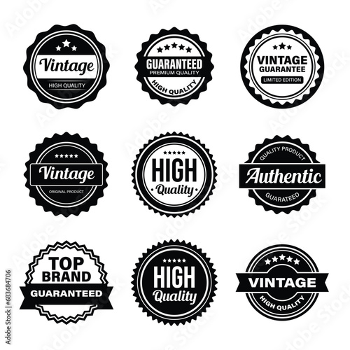 vintage badge collection vector set