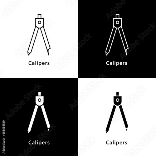Caliper Geometry Tool Logo Vector Icon