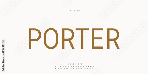 Elegant Font Uppercase Lowercase and Number. Classic Lettering Minimal Fashion Designs. Typography modern Sen Serif fonts regular decorative vintage concept. vector illustration.