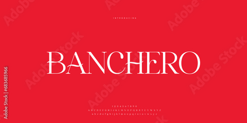 Elegant Font Uppercase Lowercase and Number. Classic Lettering Minimal Fashion Designs. Typography modern Sen Serif fonts regular decorative vintage concept. vector illustration.