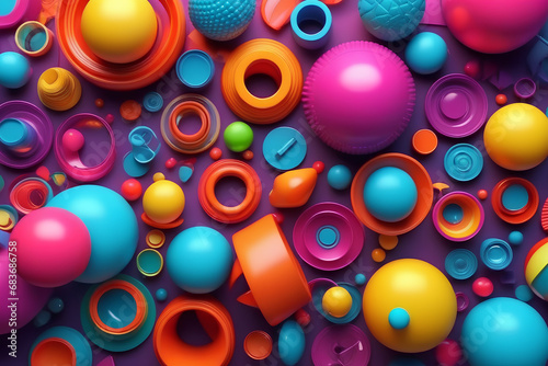 Abstract Colorful Objects Background, Colorful Balls Background, Colorful Balls