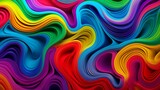 abstract multicolored wavy background. 3d render illustration