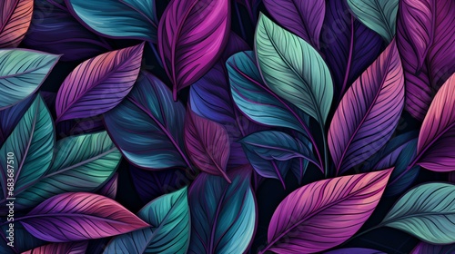 Seamless pattern with tropical leaves. Vector illustration. ESP 10