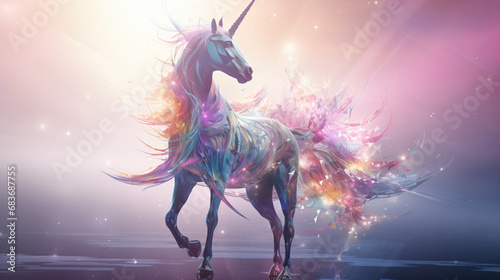 Pretty unicorn standing magical fantasy