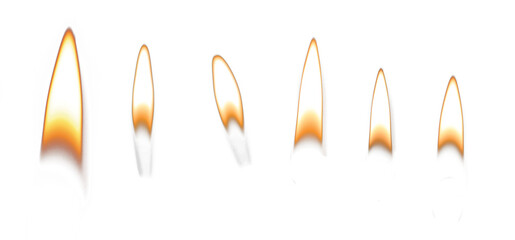 candle flame set isolated on transparent background