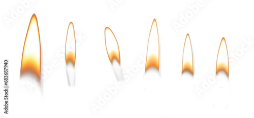 candle flame set isolated on transparent background photo
