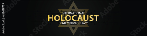 International Holocaust Remembrance Day vector. Star of David . January 27. Important day