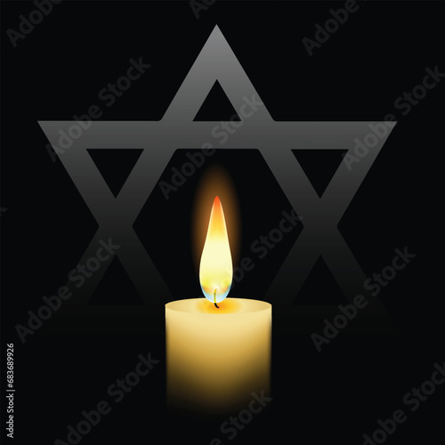 International Holocaust Remembrance Day vector. Star of David . January 27. Important day