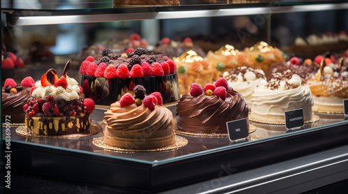 Desserts in bakery case