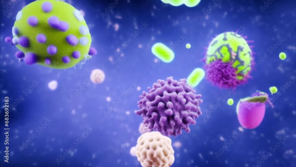 cell life, abstract scientific illustration