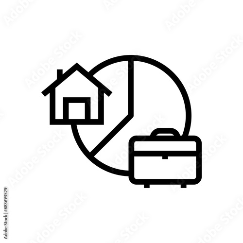 Hybrid Working  icon. outline icon
