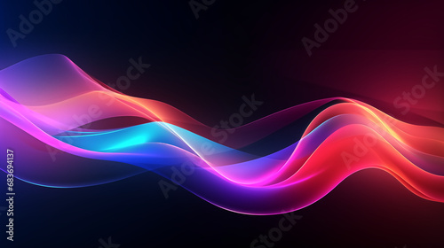 dynamic neon wave background: vibrant, futuristic,