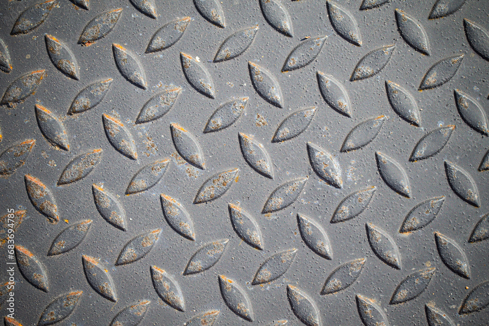 Patterned steel surface and rust. Patterned steel surface and rust.