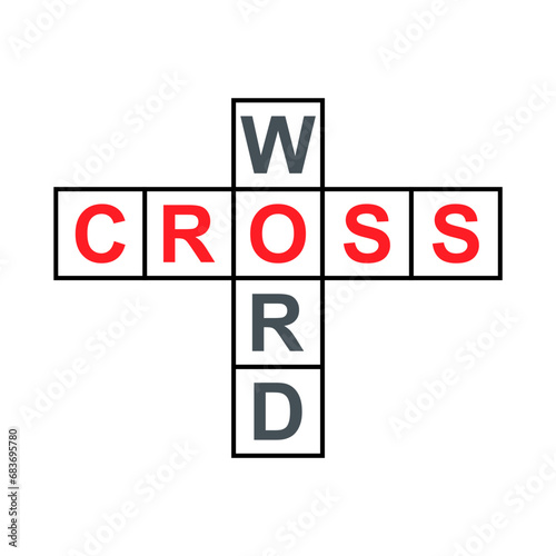 Crossword concept icon, cross word graphic symbol, web flat vector illustration