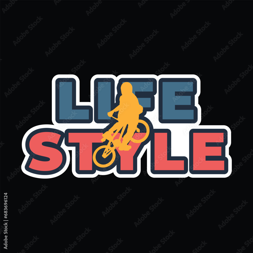Bicycle  Lifestyle Colorful Retro Logotype