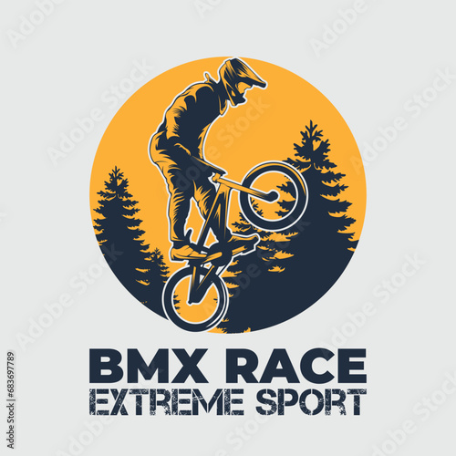 BMX Race Extreme Sport Bicycle Outdoor Yellow Vintage Logo Emblem Badge