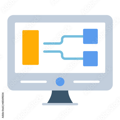Visual Programming Flat Multicolor Icon