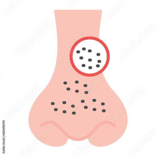 Blackhead Flat Multicolor Icon