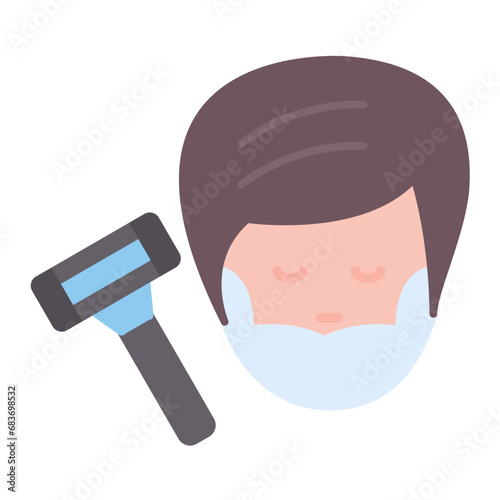 Shaving Flat Multicolor Icon