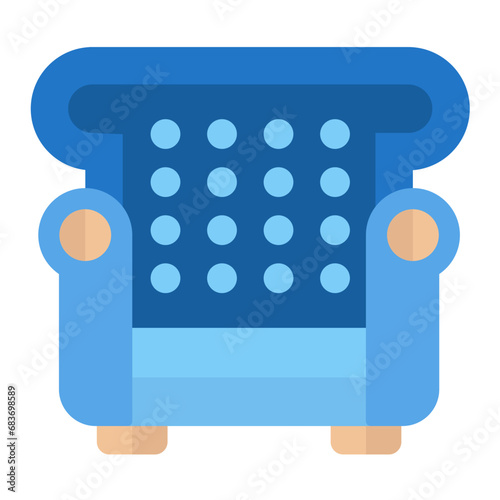 Armchair Flat Multicolor Icon