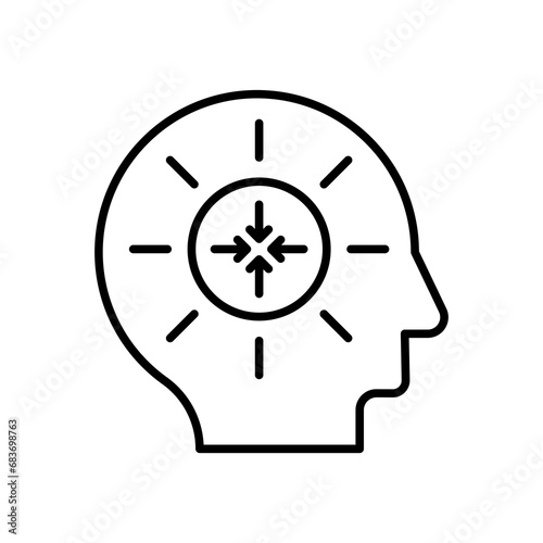 Concentration icon. outline icon
