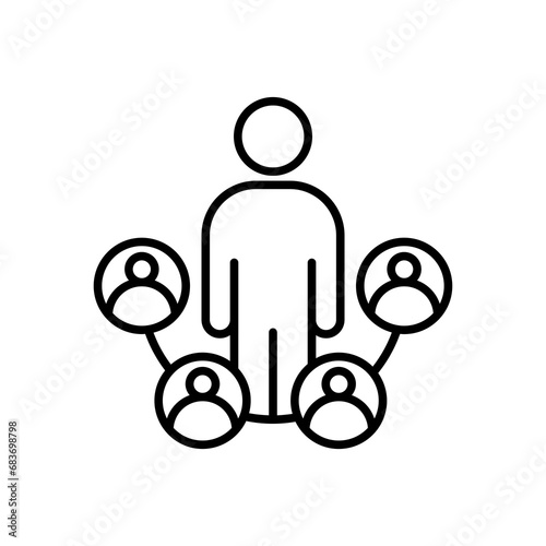 Influence icon. outline icon