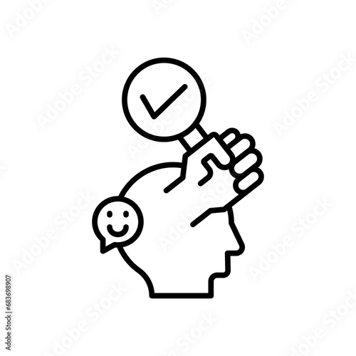 Self Affirmation icon. outline icon