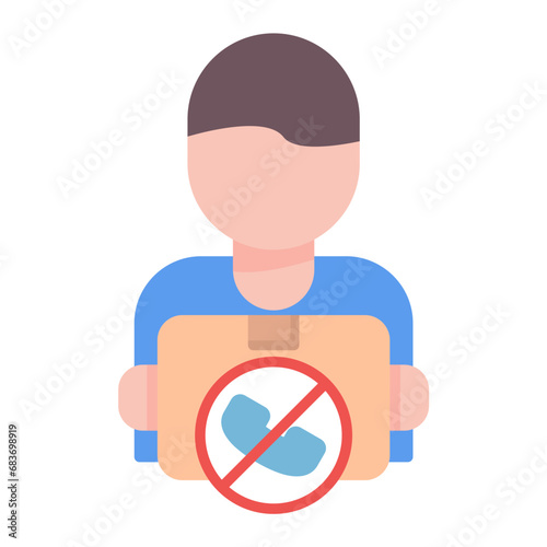 Contactless Delivery Flat Multicolor Icon