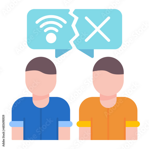 Digital Divide Flat Multicolor Icon