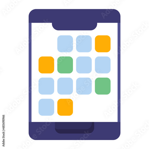 Mobile App Flat Multicolor Icon