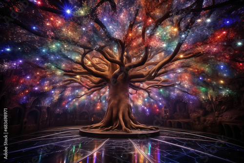 Surrounded by this resplendent tree and its myriad of colorful l © PUTTER-ART