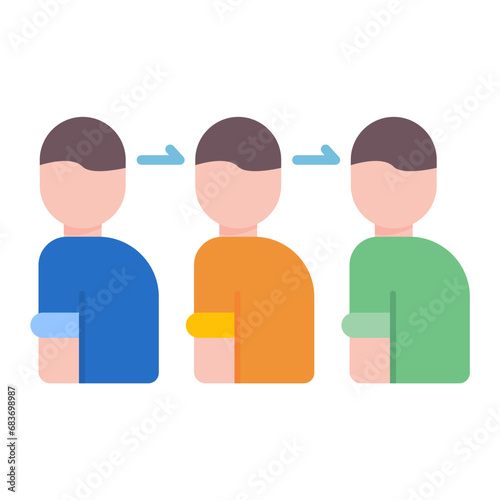 Queue Flat Multicolor Icon