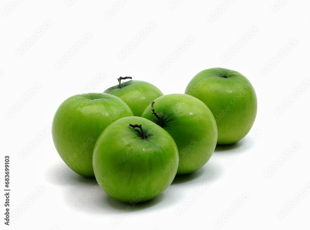 green jujube, on a white background, close-up green jujube, on a white background, close-up